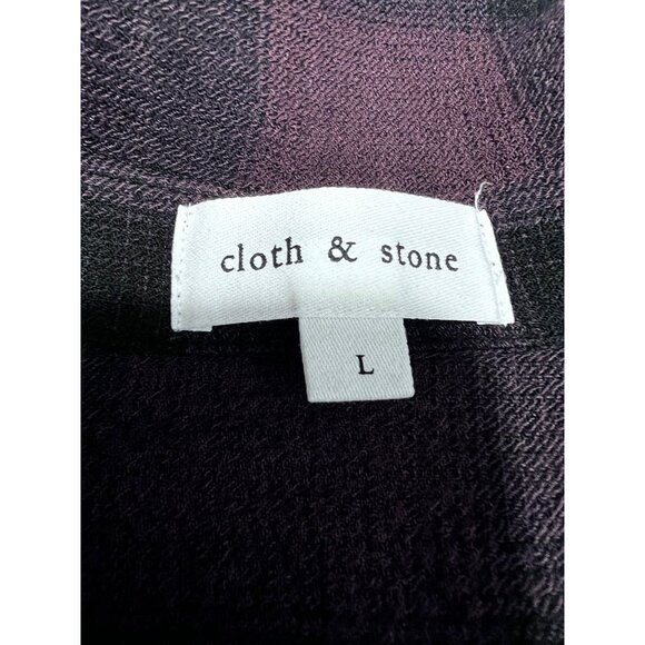 Cloth & Stone Plaid Button-Down Dress L - Picture 4 of 6